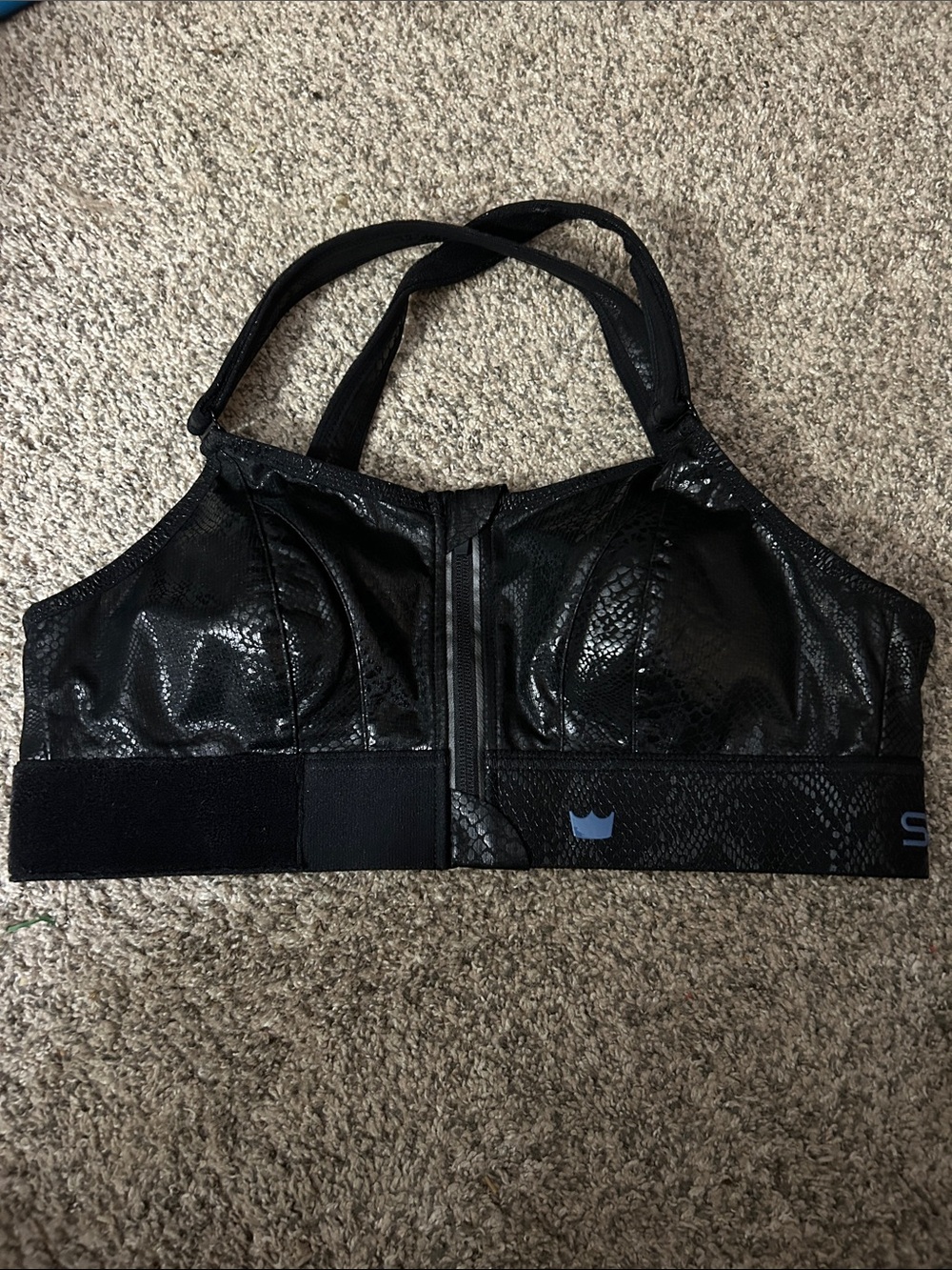 SHEFIT Black Ultimate Sports Bra Front-Zip High-Impact Sports Bra